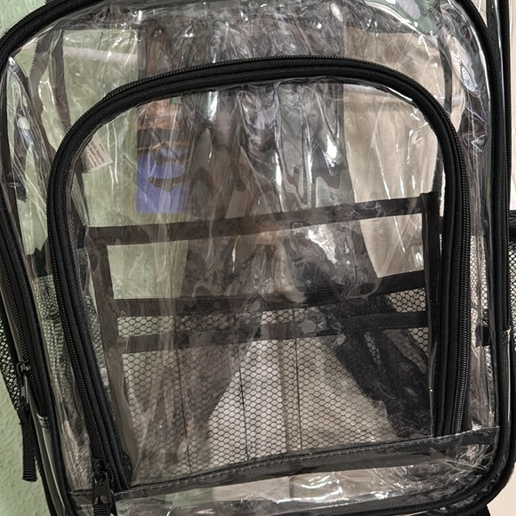Clear Backpack School bag with multiple pockets 18” H x 12” W x 5” D Unisex - Picture 4 of 15